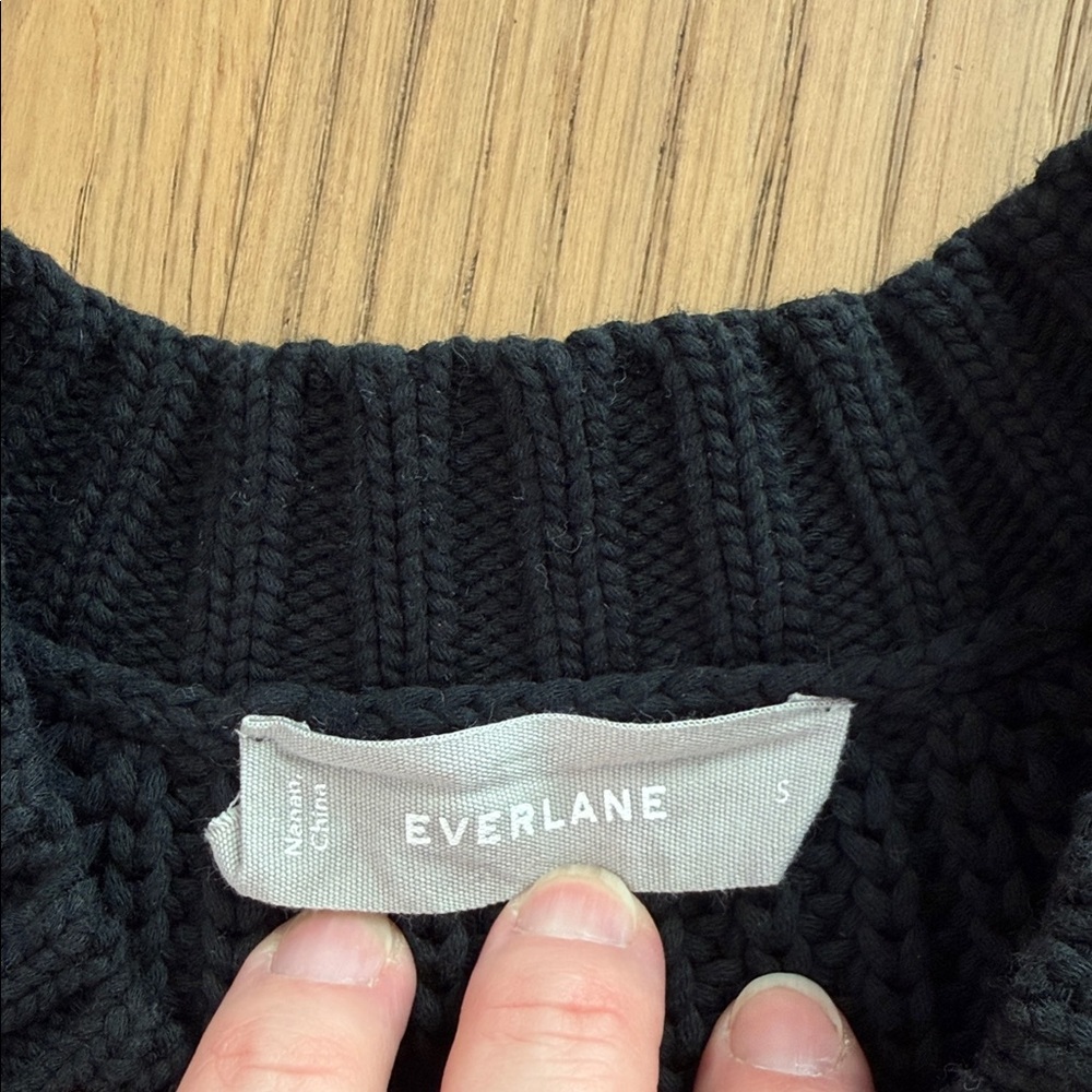 Everlane Black Ribbed Knit Sweater - Picture 2 of 5